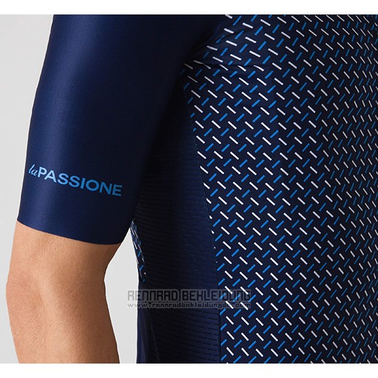 2019 Fahrradbekleidung La Passione Blau Trikot Kurzarm und Tragerhose - zum Schließen ins Bild klicken